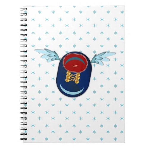 Cute winged shoe cartoon  stars notebook