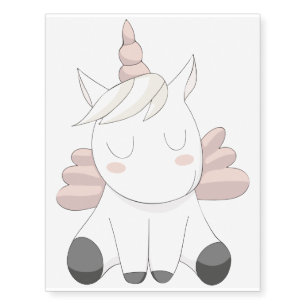 CUTE WINGED UNICORN TEMPORARY TATTOO
