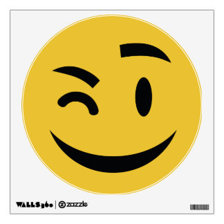 Cute winking at you emoji wall decal