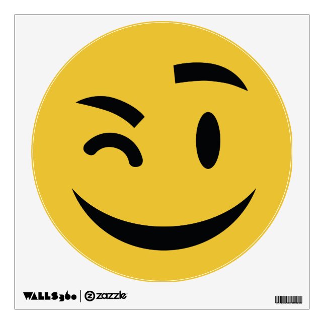 Cute winking at you emoji wall decal (Front)