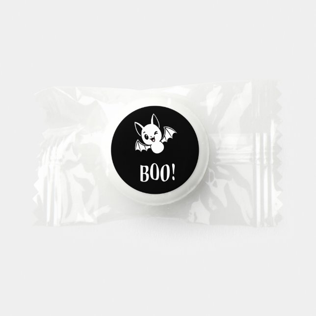 Cute winking baby bat & BOO! halloween MINTS Life Saver® Mints (Front)