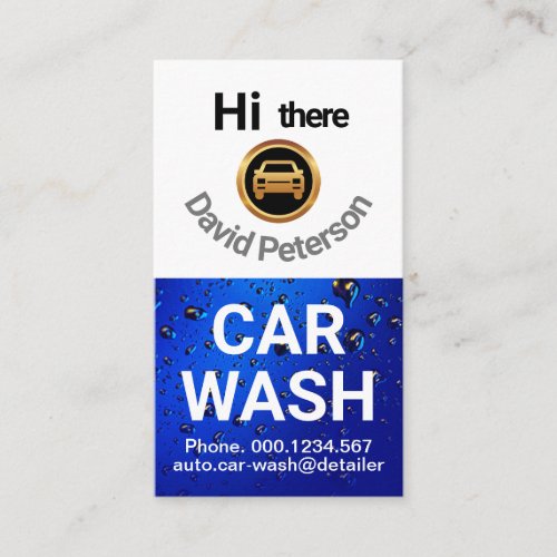 Cute Winking Car Wash Face Auto Car Detailer Business Card