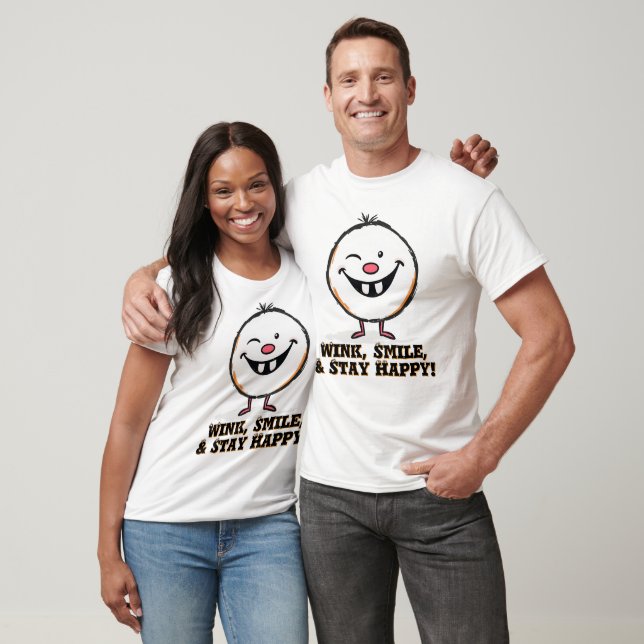 Cute Winking Cartoon Character T-Shirt (Unisex)