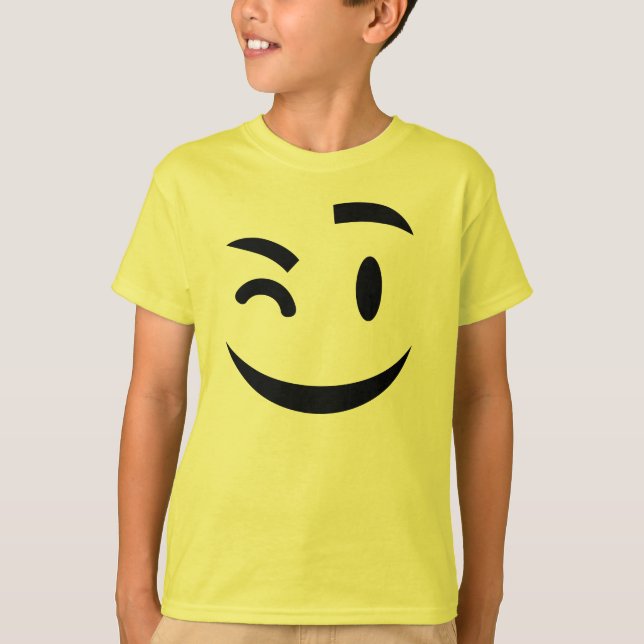 Cute winking emoji T-Shirt (Front)