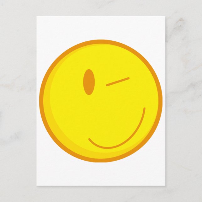 cute winking face postcard (Front)