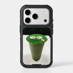 Cute Winking Green Frog Matcha Boba Milk Tea Cup iPhone 17 Pro Case