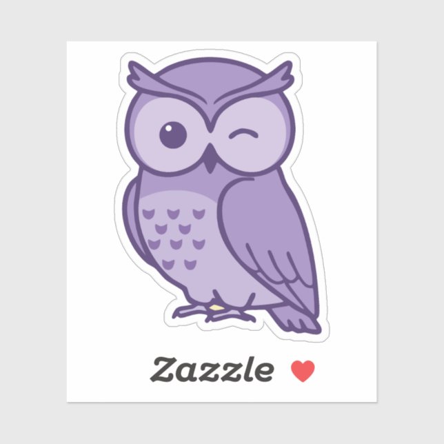 Cute Winking Owl Sticker (Sheet)