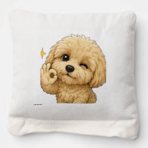 Cute Winking Puppy Sticker Art Cornhole Bags