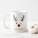 Cute Winking Rudolf Reindeer Christmas Coffee Coffee Mug<br><div class="desc">Adorable winking Rudolf the Reindeer Christmas mug. Our Christmas mugs make a great gift!</div>