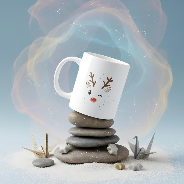  Cute winking rudolph reindeer christmas Giant Coffee Mug (Creator Uploaded)