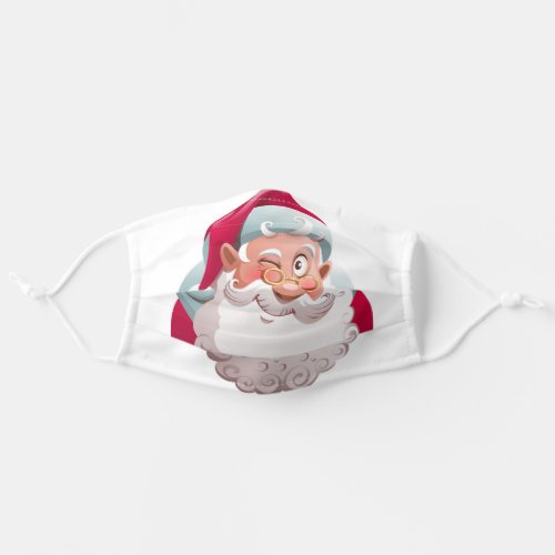 Cute Winking Santa Claus Adult Cloth Face Mask