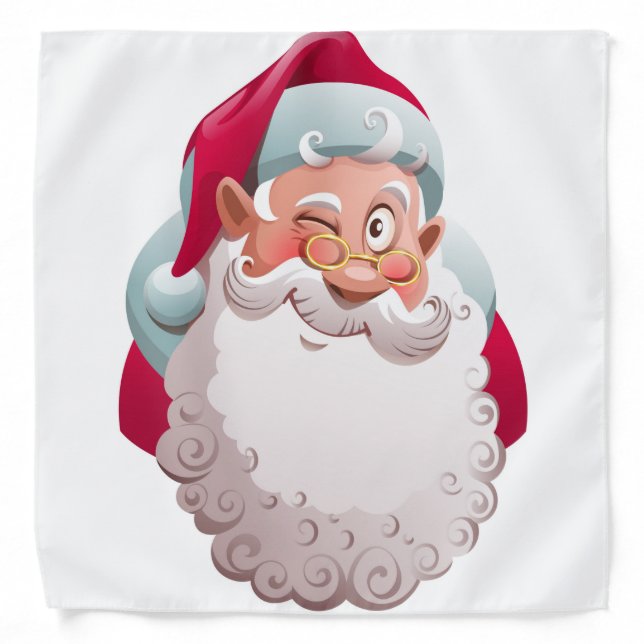 Cute winking Santa Claus Bandana (Front)