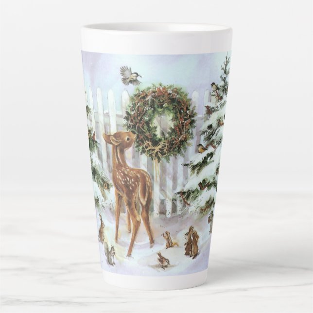 Cute Winter Animals Latte Mug (Front)