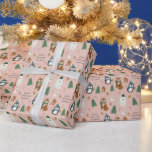 Cute Winter Animals Personalized Christmas  Wrapping Paper<br><div class="desc">This cute wrapping paper features winter animals, wearing hats and scarves - you'll find polar bears, penguins, foxes, squirrels, and rabbits. Snowflakes, candy canes, Christmas trees, and gingerbread man cookies add a fun, whimsical touch. It contains text templates for a holiday greeting and name. Easy to personalize for unique gift...</div>