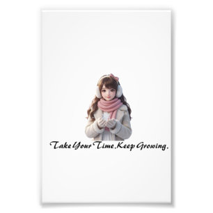 Cute Winter Anime Girl Artwork Photo Print