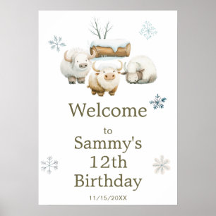 Cute Winter Arctic Cow Baby Poster