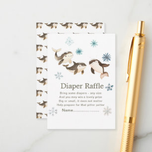 Cute Winter Arctic Whale Baby Shower Diaper Raffle Enclosure Card