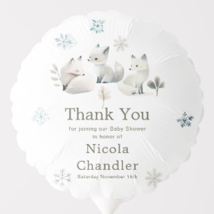 Cute Winter Arctic Wolf Baby Shower Balloon