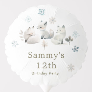 Cute Winter Arctic Wolf Birthday Party Balloon