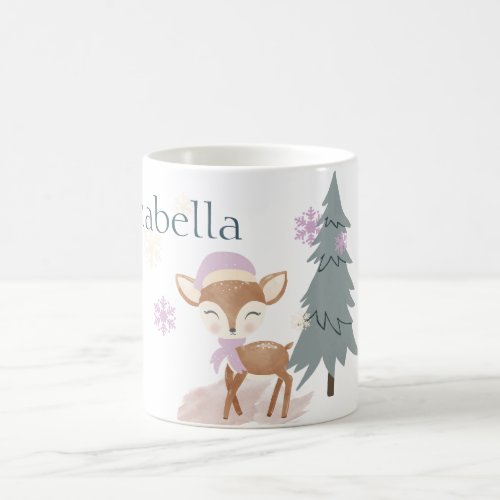 Cute Winter Baby Deer Female Fawn Coffee Mug