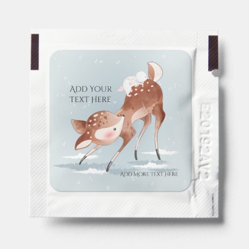 Cute Winter Baby Deer with Friend Hand Sanitizer Packet