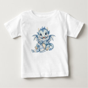 Cute Winter Baby Dragon with Cozy Scarf Kids T-Shirt