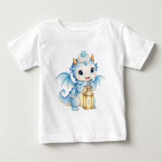 Cute Winter Baby Dragon with Lantern Kids T-Shirt