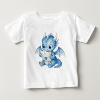 Cute Winter Baby Dragon with Letter Kids T-Shirt