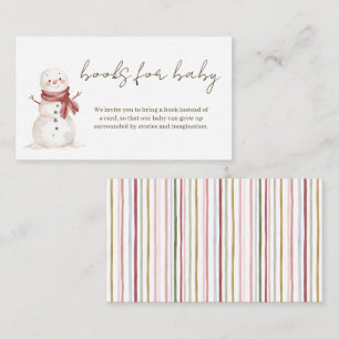 Cute Winter Baby Shower Books for Baby Note Card