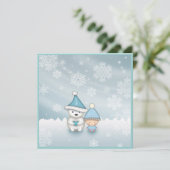 Cute Winter Baby Shower Invitations (Standing Front)