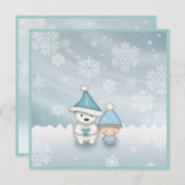 Cute Winter Baby Shower Invitations (Front/Back)