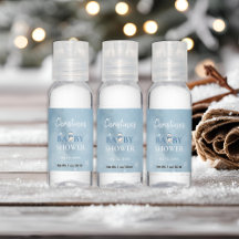 Cute Winter Bear Blue Baby Shower