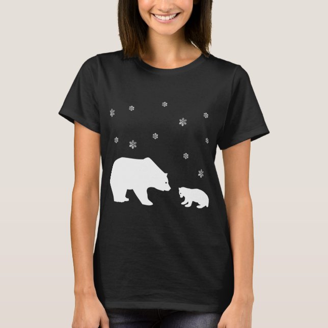 Cute Winter Bear Christmas T-Shirt (Front)