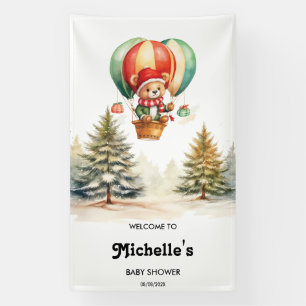 Cute Winter Bear Woodland Animals Baby Shower  Banner