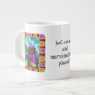 Cute Winter Beart! Add your own text! Giant Coffee Mug
