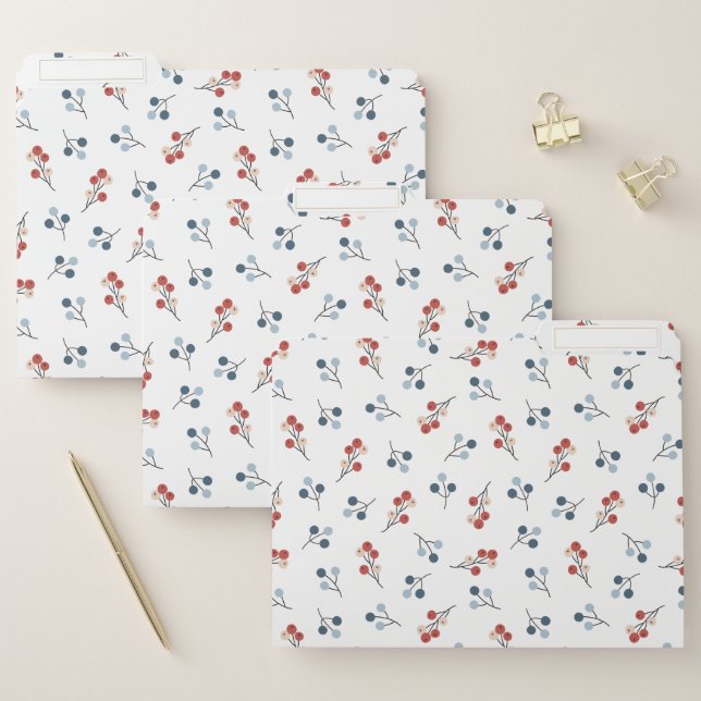 Cute Winter Berries Pattern File Folder (Set)