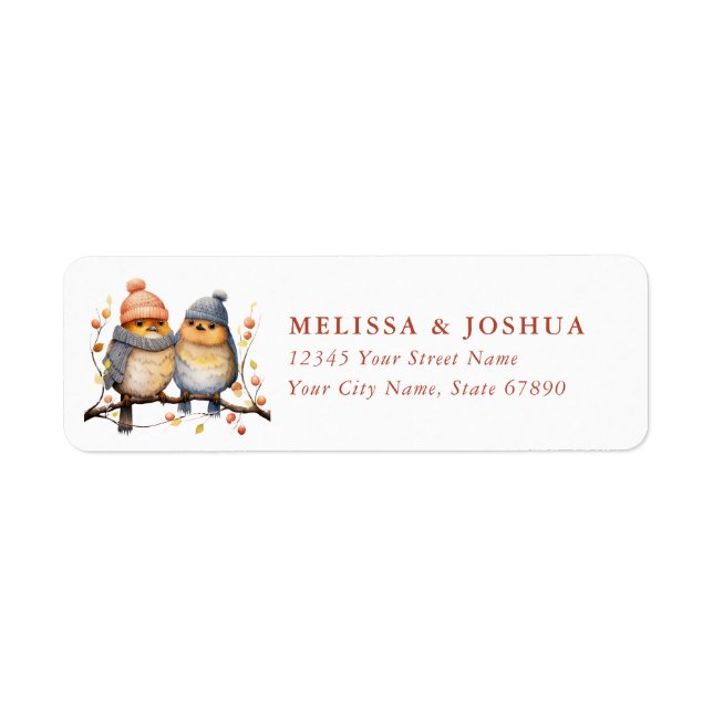 Cute Winter Bird Return Address Labels (Front)