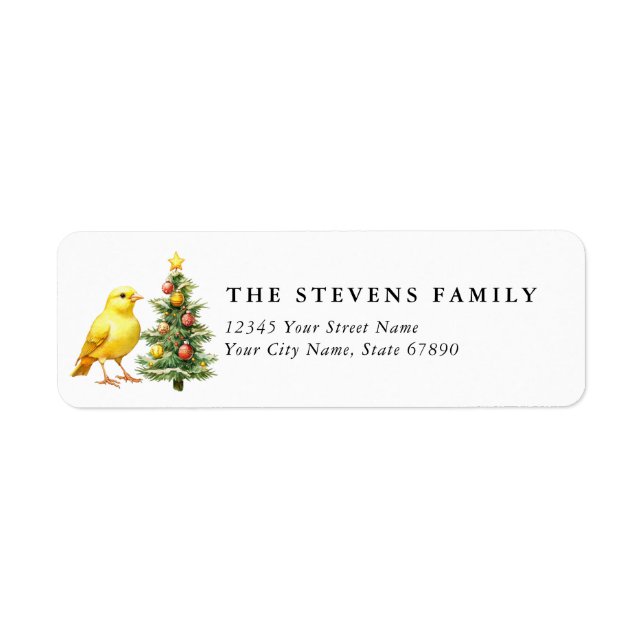 Cute Winter Bird Return Address Labels (Front)