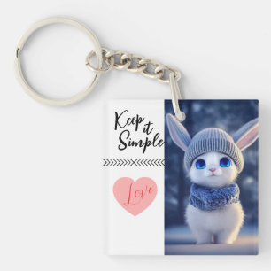 Cute Winter Bunny Keychain
