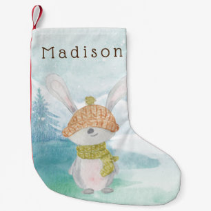 Cute Winter Bunny Small Christmas Stocking