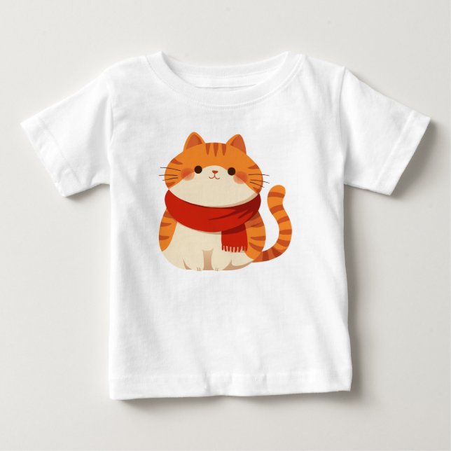 Cute Winter Cat  Baby T-Shirt (Front)