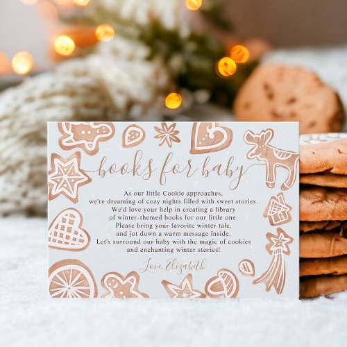 Cute winter Christmas cookie books for baby shower Enclosure Card