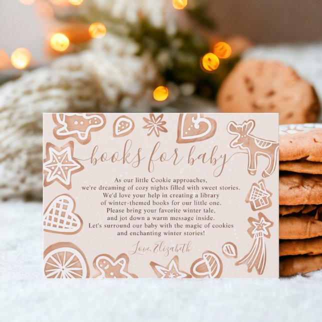 Cute winter Christmas cookie books for baby shower Enclosure Card (Cute winter Christmas cookie books for baby shower Enclosure Card)