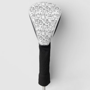 Cute Winter Christmas Doodle Pattern (5) Golf Head Cover