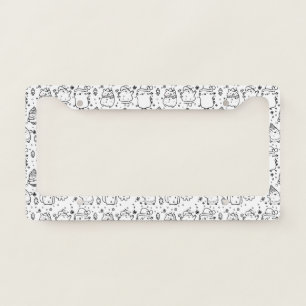Cute Winter Christmas Doodle Pattern (5) License Plate Frame