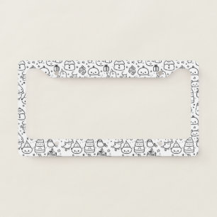 Cute Winter Christmas Doodle Pattern (6) License Plate Frame