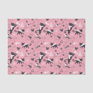 Cute Winter Christmas Kitty Cat Pattern Tissue Paper