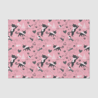 Cute Winter Christmas Kitty Cat Pattern Tissue Paper