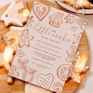 Cute winter Christmas little cookie baby shower Invitation