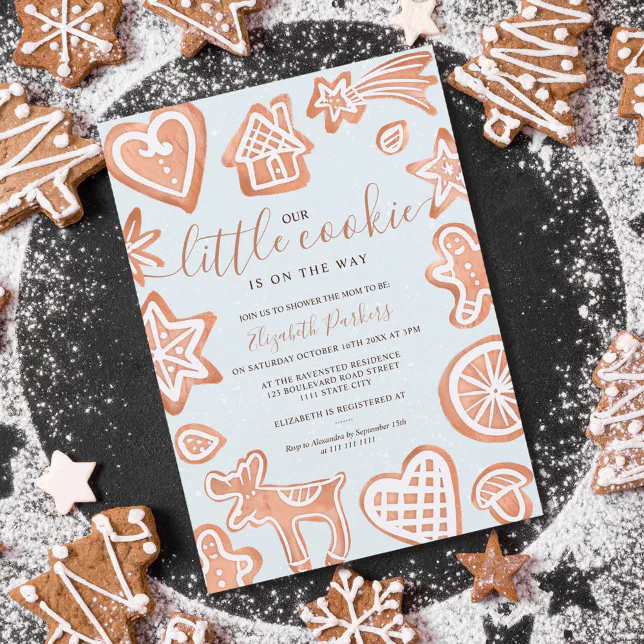 Cute winter Christmas little cookie baby shower Invitation Zazzle
